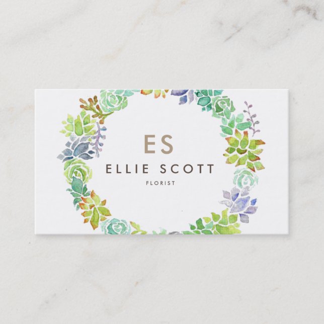 Succulent Garden | Bold Business Card (Front)