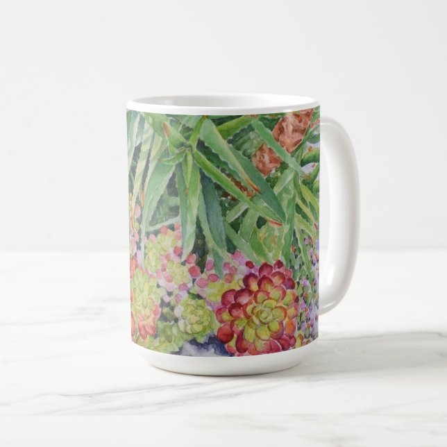 Succulent Garden Coffee Mug (Front Right)