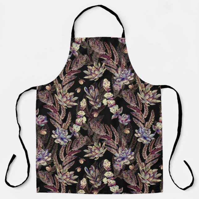 Succulent Garden: Fashionable Floral Pattern Apron (Front)