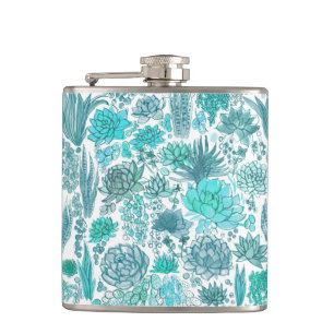Succulent garden hip flask