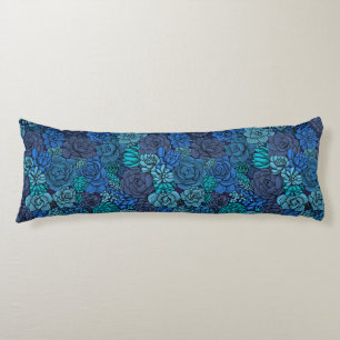 Succulent garden in blue body cushion