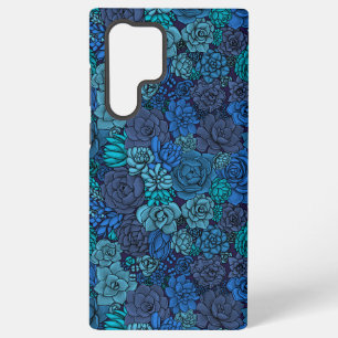 Succulent garden in blue samsung galaxy case
