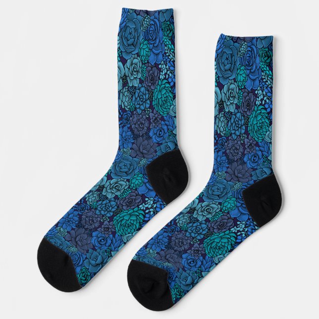 Succulent garden in blue socks (Left)