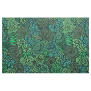 Succulent garden in green fabric