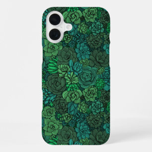 Succulent garden in green iPhone 16 plus case