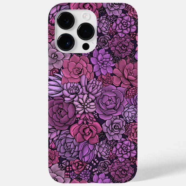 Succulent garden in pink and violet Case-Mate iPhone case (Back)