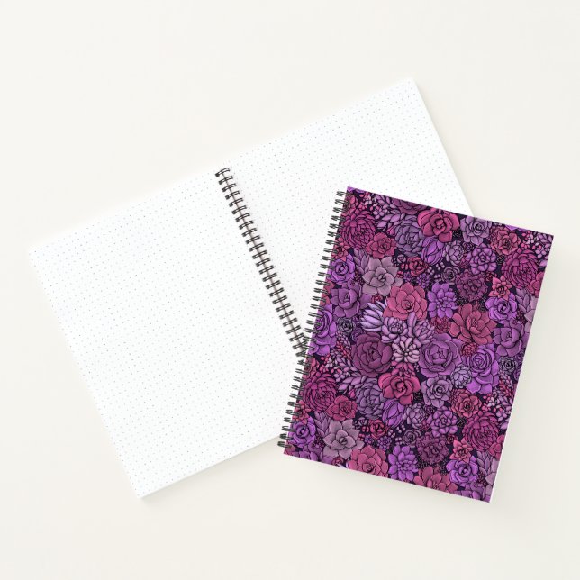 Succulent garden in pink and violet  notebook (Inside)