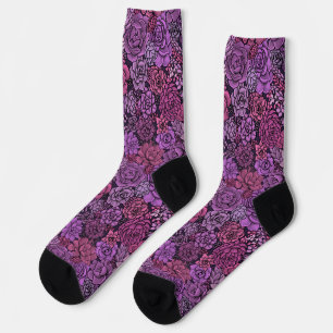Succulent garden in pink and violet socks