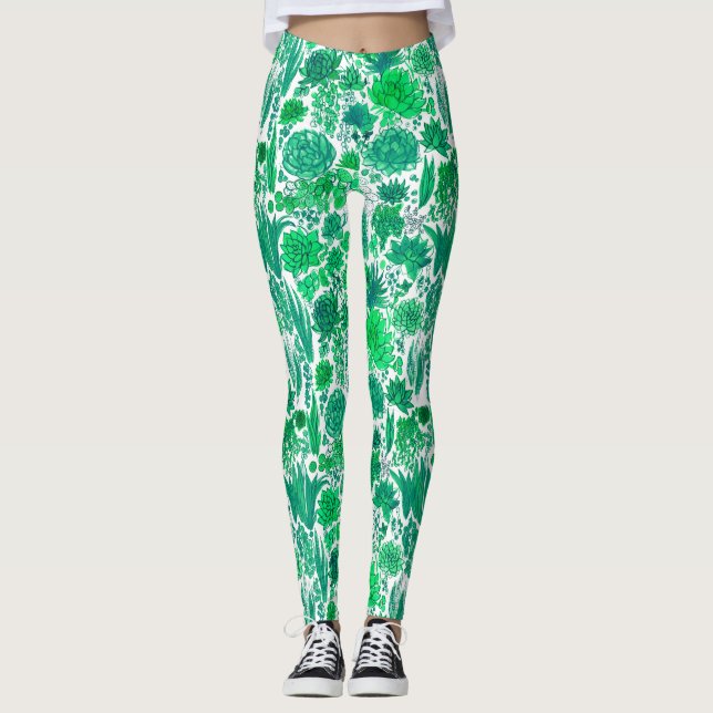 Succulent garden leggings (Front)