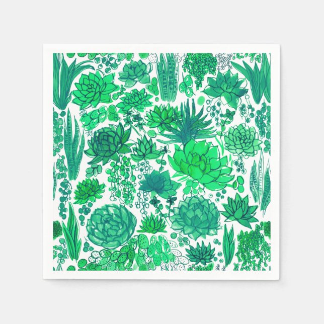 Succulent garden napkin (Front)