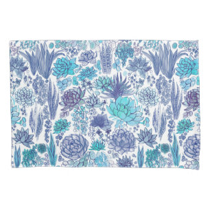 Succulent garden pillowcase
