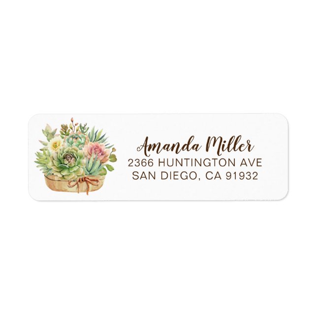 Succulent Garden Return Address Label (Front)
