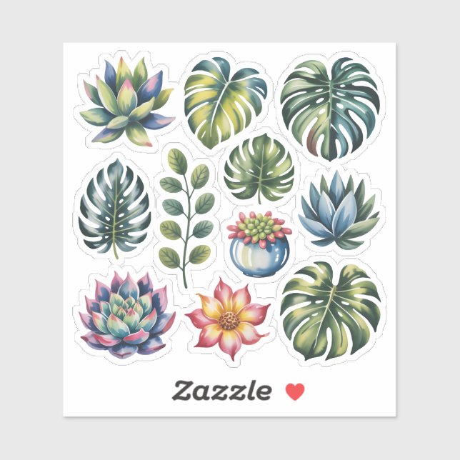 Succulent Garden Watercolor (Sheet)