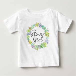 Succulent Garden   Watercolor Flower Girl Baby T-Shirt