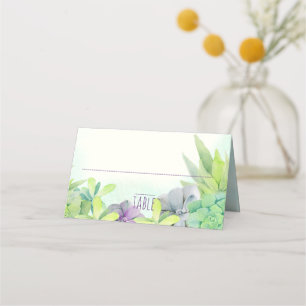 Succulent Garden Watercolor Place Card