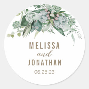 Succulent Garden Wedding Custom Sticker