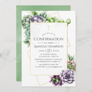 Succulent Geometric Confirmation Invitation