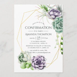 Succulent Geometric Confirmation Invitation