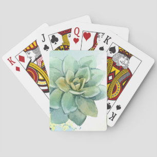 Succulent Glory Design on playing cards