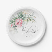 Succulent Gold Greenery Pink Floral Cheers