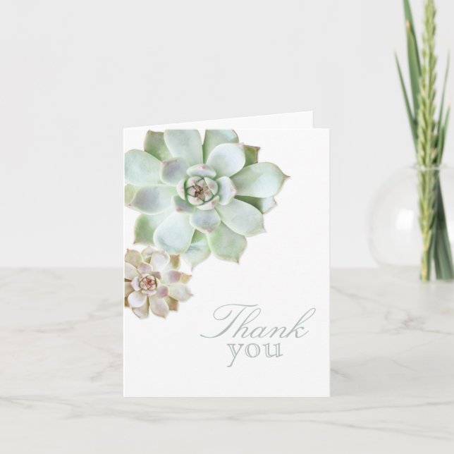 Succulent Graduation Blank Thank You Card (Front)