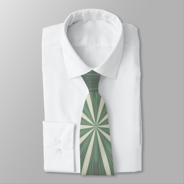 Succulent Green And Forest Flora Kaleidoscope Tie (Tied)