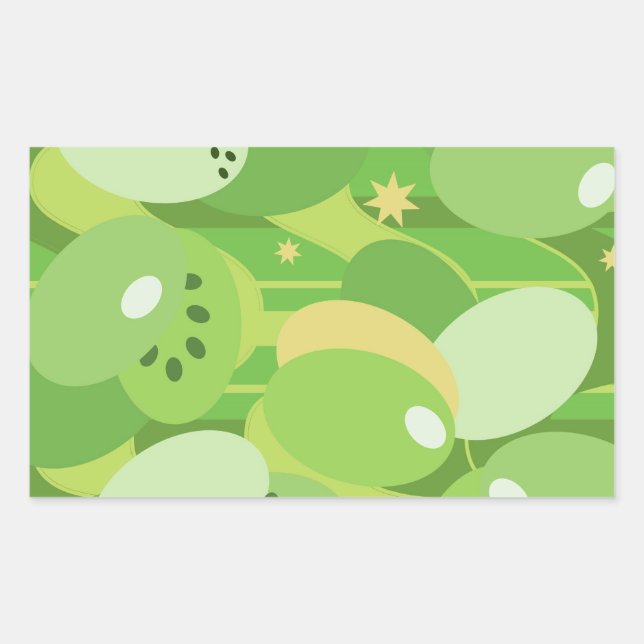 Succulent Green Rectangular Sticker (Front)