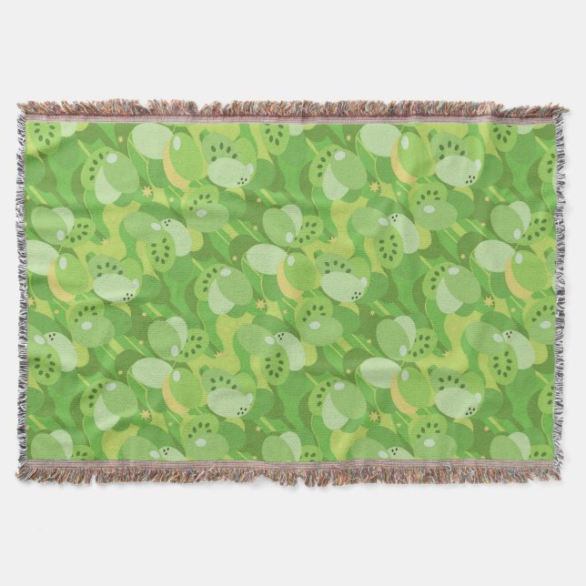 Succulent Green Throw Blanket (Front)