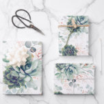 Succulent Greenery and Rose Gold Eucalyptus Leaves Wrapping Paper Sheet<br><div class="desc">Succulents greenery and pink gold eucalyptus leaves pattern wrapping papers</div>
