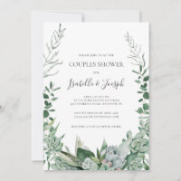 Succulent Greenery | Couples Shower Invitation