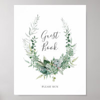 Succulent Greenery | Guest Book Sign