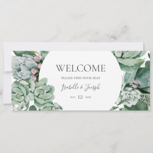 Succulent Greenery Hanging Seating Chart Header