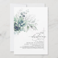 Succulent Greenery Leaves Elegant Christening