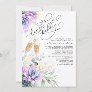 Succulent Greenery Lunch and Bubbly Bridal Shower Invitation
