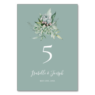 Succulent Greenery   Sage Green Table Number