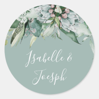 Succulent Greenery | Sage Wedding Envelope Seals