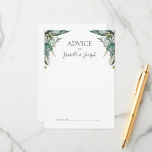 Succulent Greenery   Wedding Advice Card