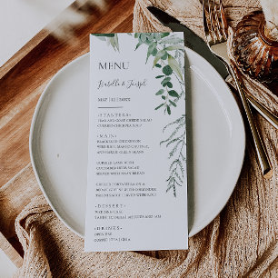Succulent Greenery   Wedding Dinner Menu