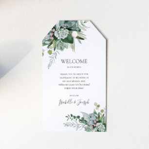 Succulent Greenery   Wedding Welcome Gift Tags