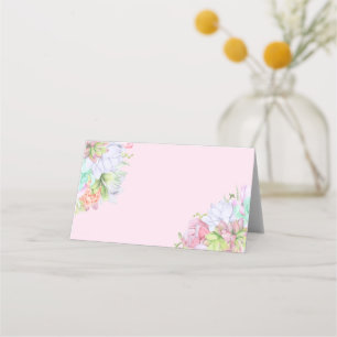 Succulent Greenery Wreath Bridal Shower Place Card