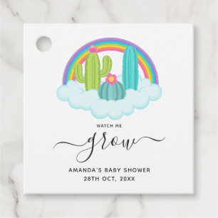 Succulent Heaven Watch Me Grow Baby Shower Favour Tags