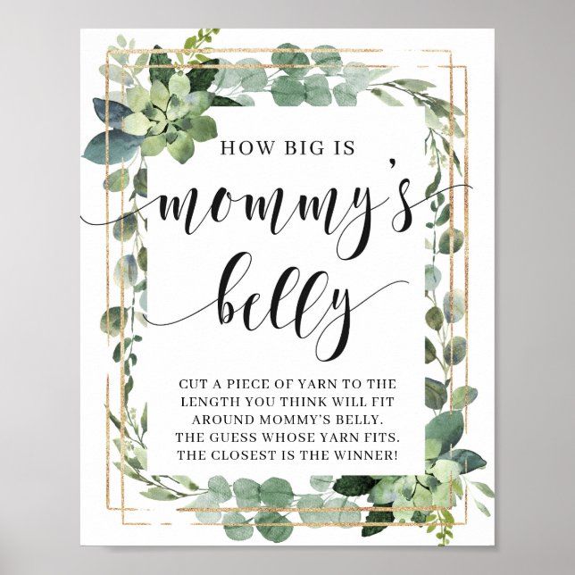 Succulent how big is mommy's belly sign game (Front)