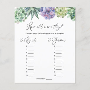 Succulent How Old Were They Bride and Groom Game