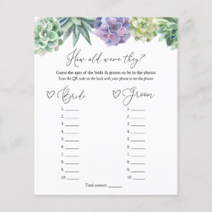 Succulent How Old Were They Bride and Groom Game