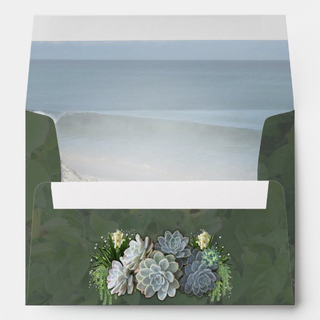 Succulent Hues of Pale Blues Envelopes (Back (Bottom))
