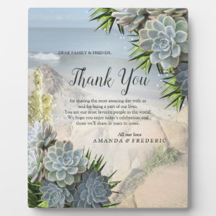 Succulent Hues of Pale Blues & Green Thank You Plaque
