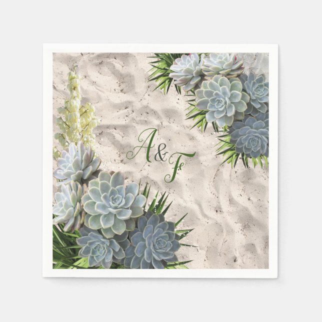 Succulent Hues of Pale Blues Napkins (Front)