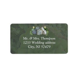 Succulent Hues of Pale Blues wedding Labels