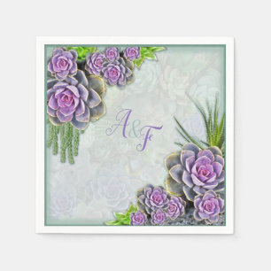Succulent Hues of Sea Green, Violet  Napkins
