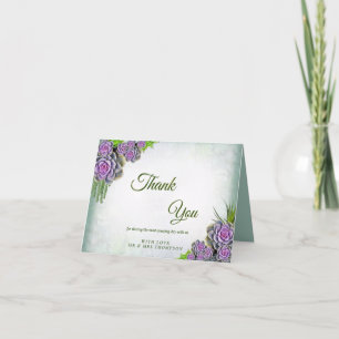 Succulent Hues of Sea Green, Violet Thank You Card